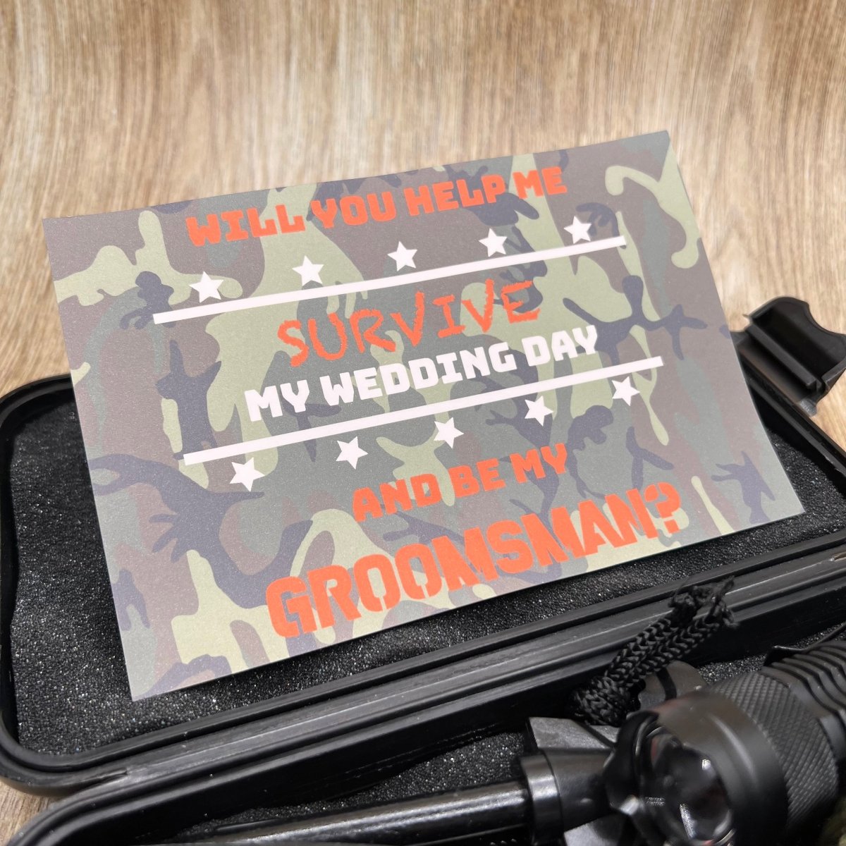 Unique Personalized Survival Groomsman Proposal Set Customized Gifts for Men by Groovy Guy