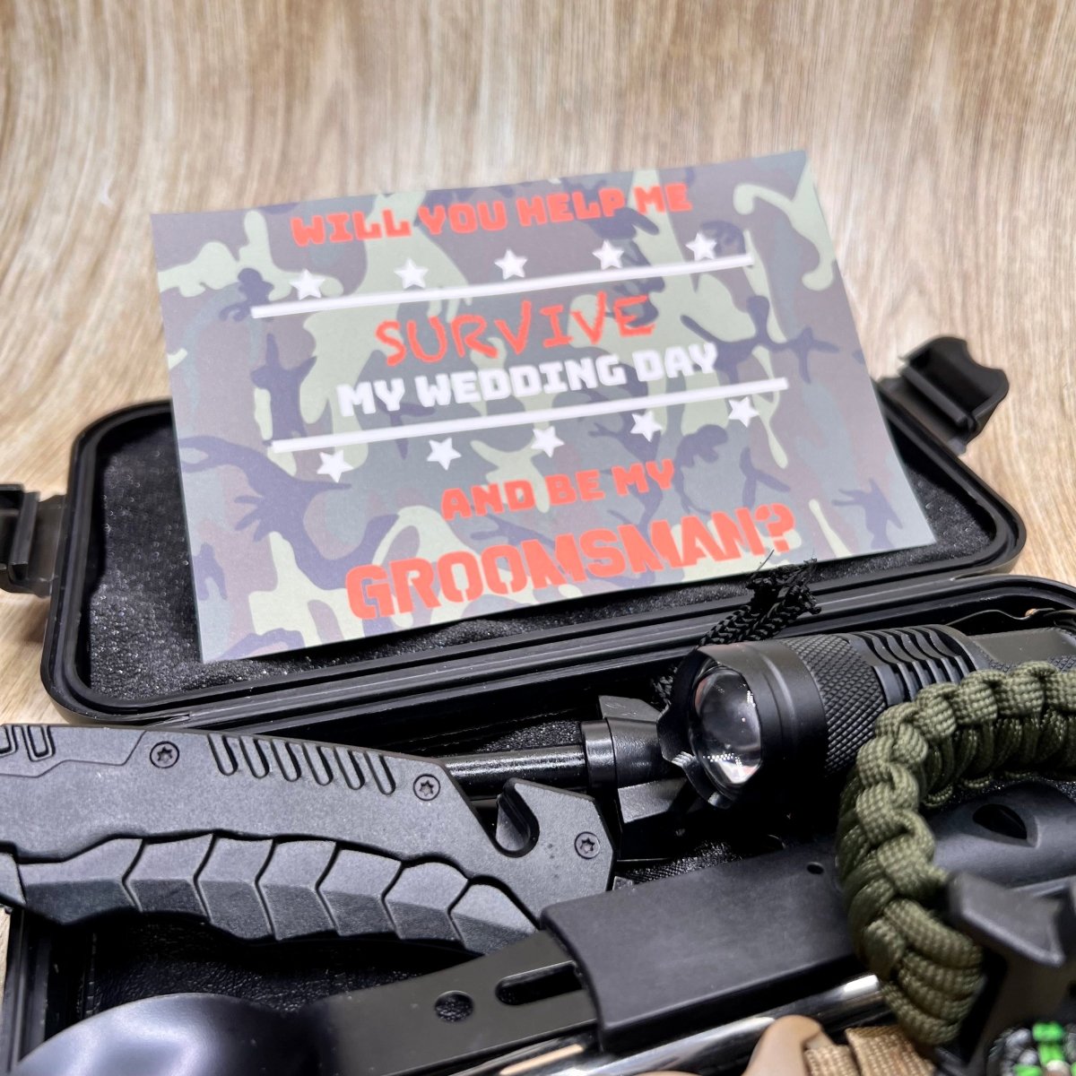 Unique Personalized Survival Groomsman Proposal Set Customized Gifts for Men by Groovy Guy