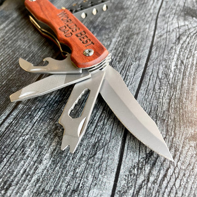 Closup of tools opened on bottom of multi tool