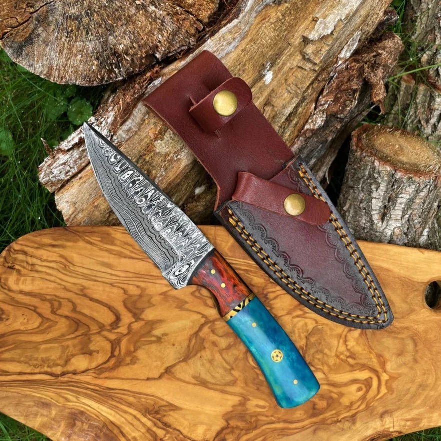 Unique Personalized Drop - Style Damascus Blade Customized Damascus Knife Gifts for Men by Groovy Guy