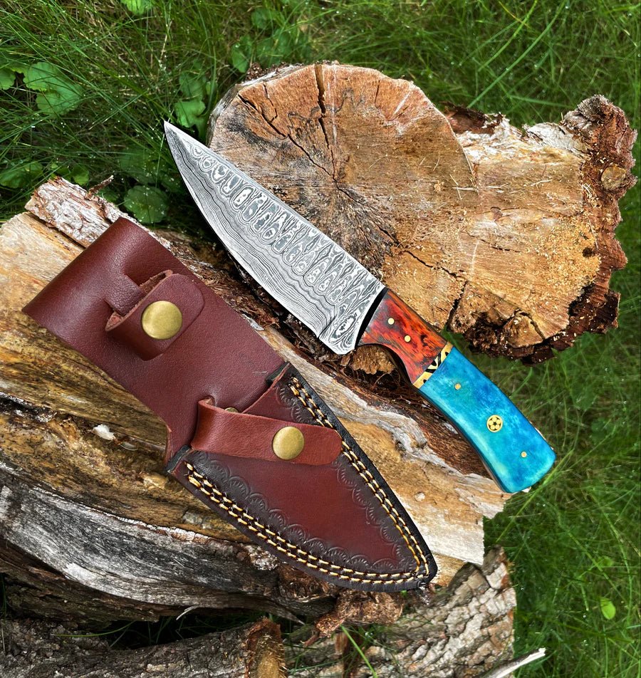 Unique Personalized Drop - Style Damascus Blade Customized Damascus Knife Gifts for Men by Groovy Guy
