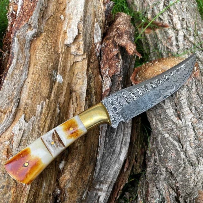 Unique Personalized Forged Real Damascus Steel Knife Customized Damascus Knife Gifts for Men by Groovy Guy