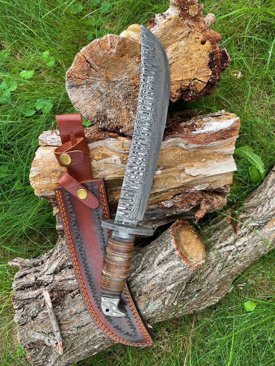 Unique Personalized Damascus Steel Saber Customized Damascus Knife Gifts for Men by Groovy Guy