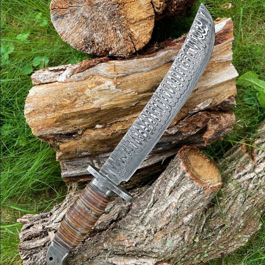 Unique Personalized Damascus Steel Saber Customized Damascus Knife Gifts for Men by Groovy Guy