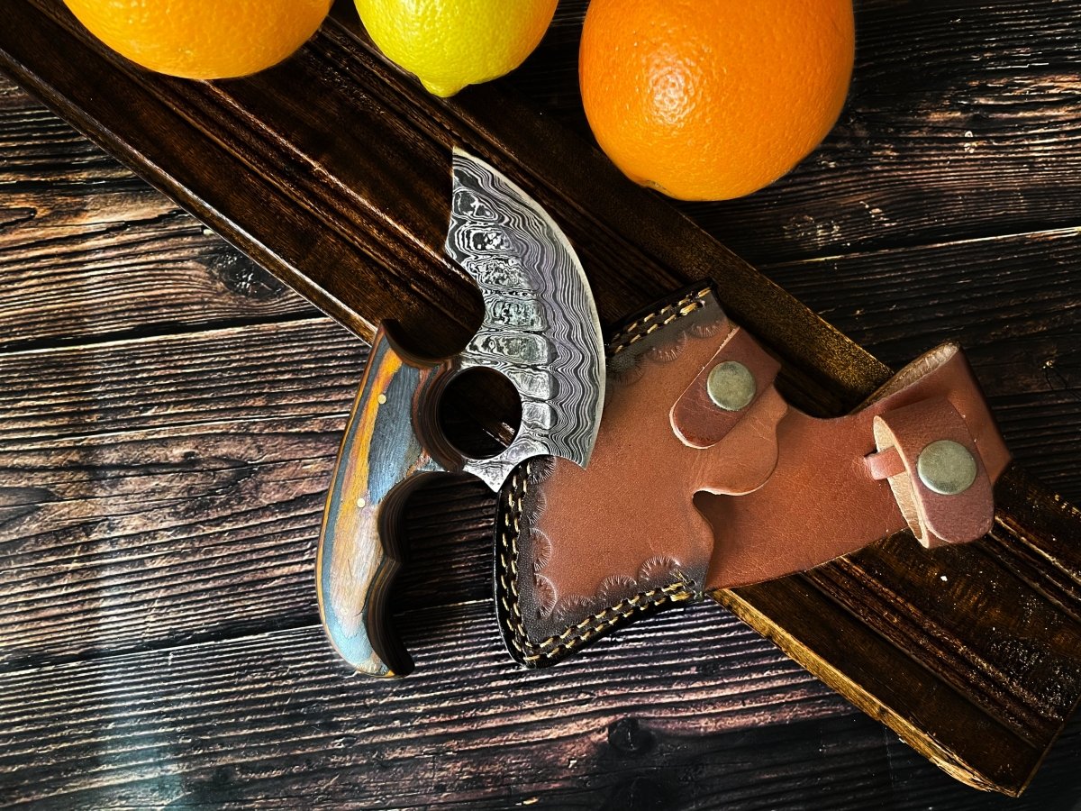 Unique Personalized Alaskan Ulu Knife Customized Damascus Knife Gifts for Men by Groovy Guy