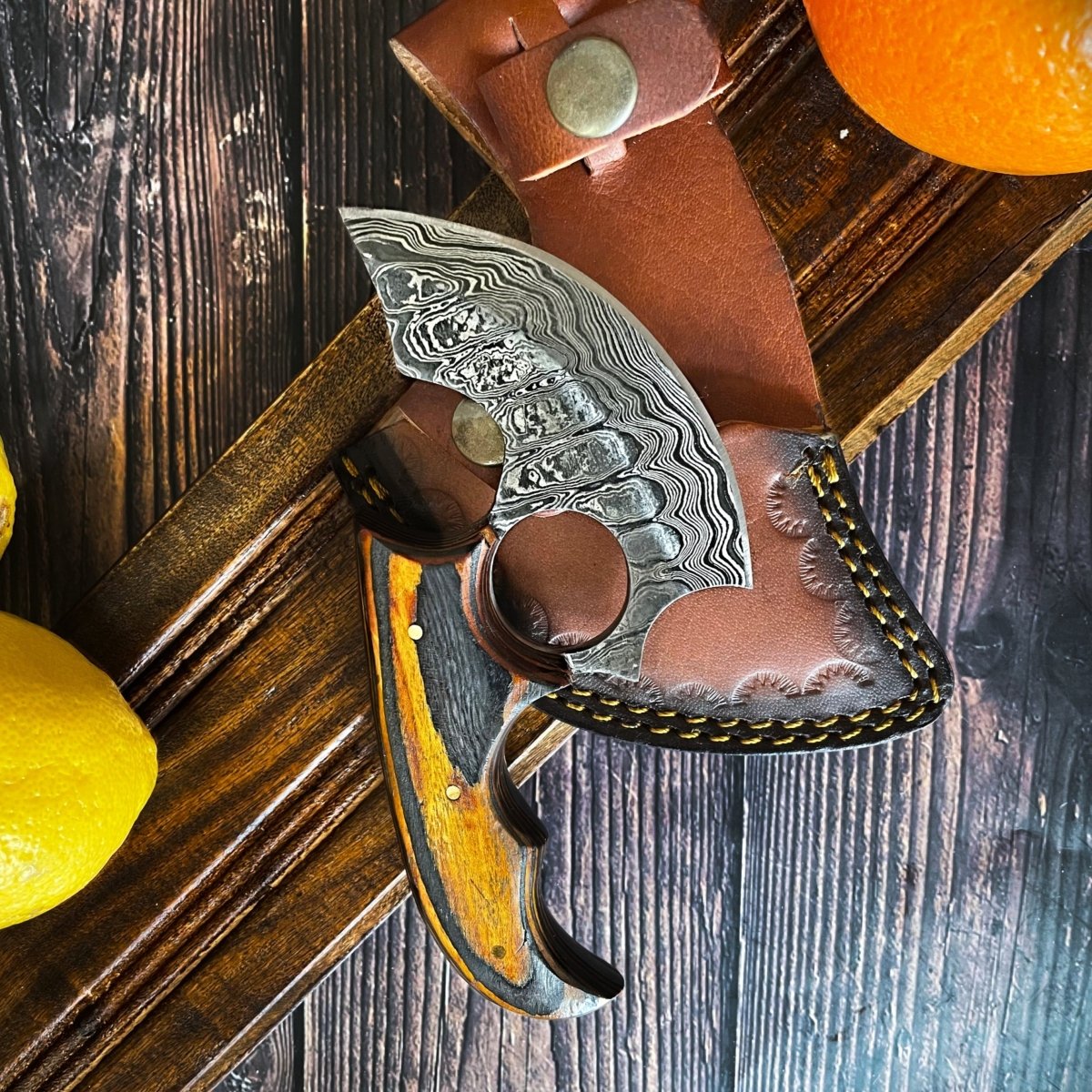 Unique Personalized Alaskan Ulu Knife Customized Damascus Knife Gifts for Men by Groovy Guy