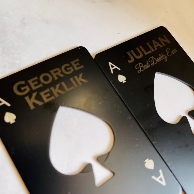 Unique Personalized Aces Personalized Bottle Opener Card Customized Groomsmen Gifts Gifts for Men by Groovy Guy