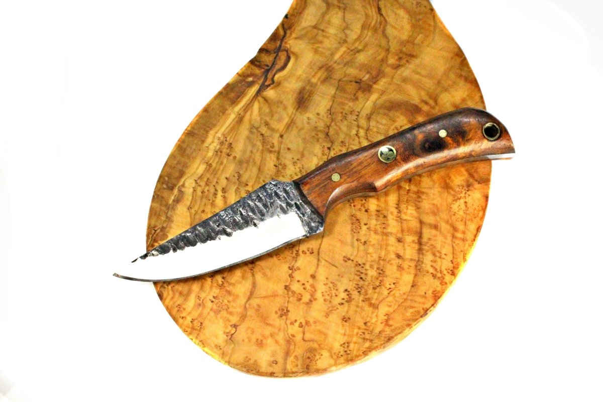 Unique Personalized Neck Knife with Forged Scales Customized Carbon Steel Knife Gifts for Men by Groovy Guy