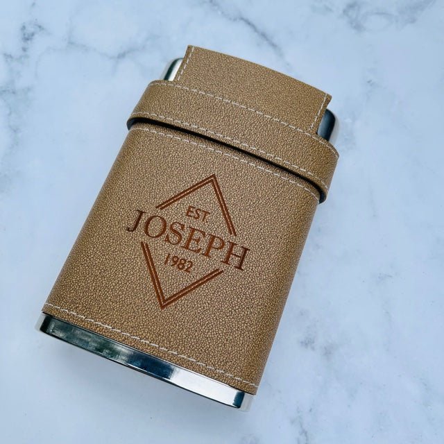 Unique Personalized Trifecta Flask Customized Gifts for Men by Groovy Guy