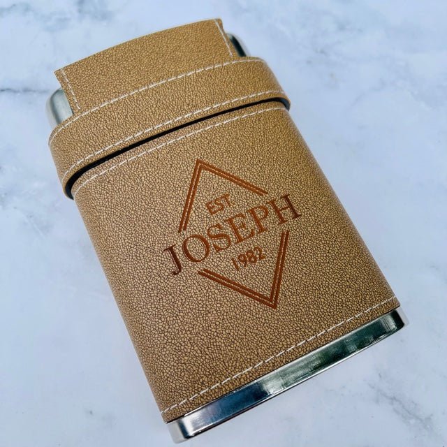 Unique Personalized Trifecta Flask Customized Gifts for Men by Groovy Guy