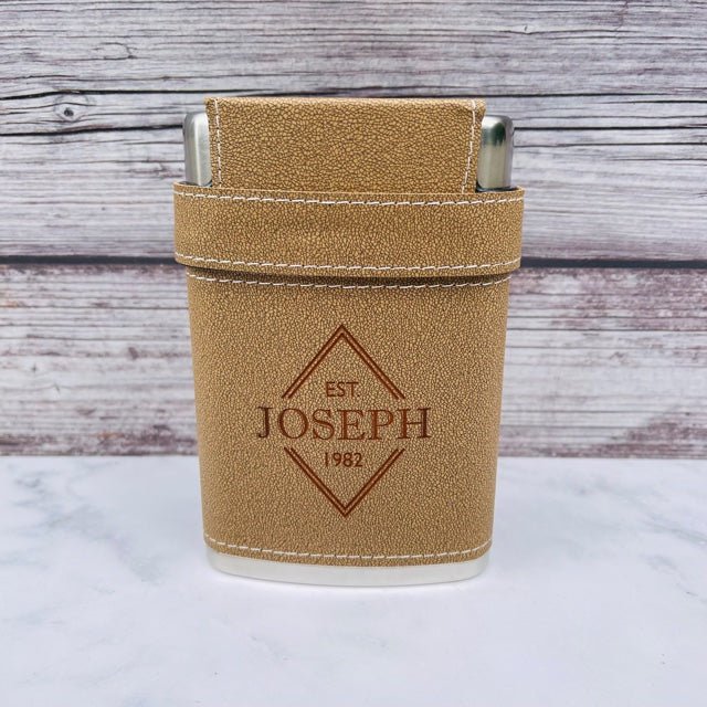 Unique Personalized Trifecta Flask Customized Gifts for Men by Groovy Guy