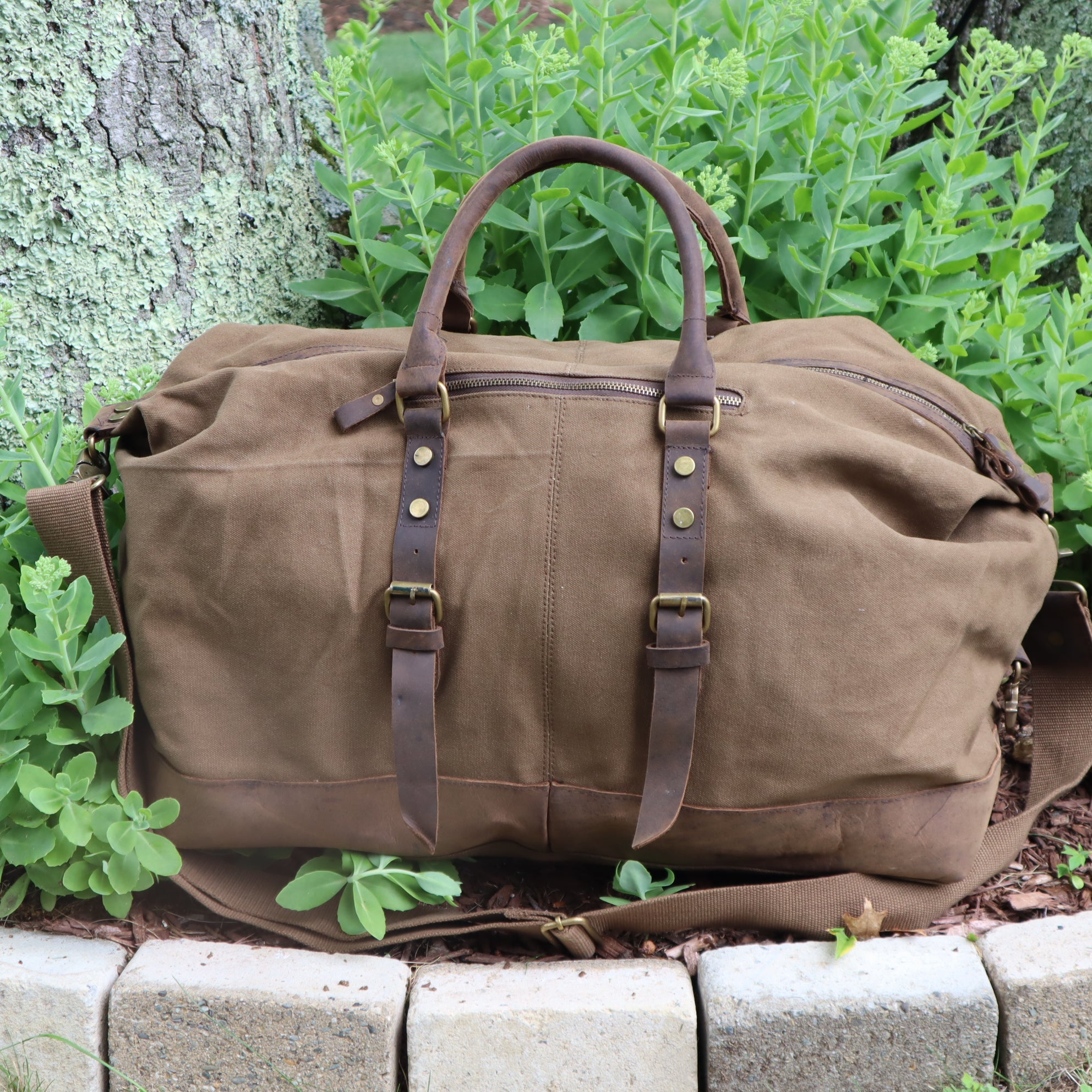  Waxed Canvas Weekender Duffle Bag: Personalized