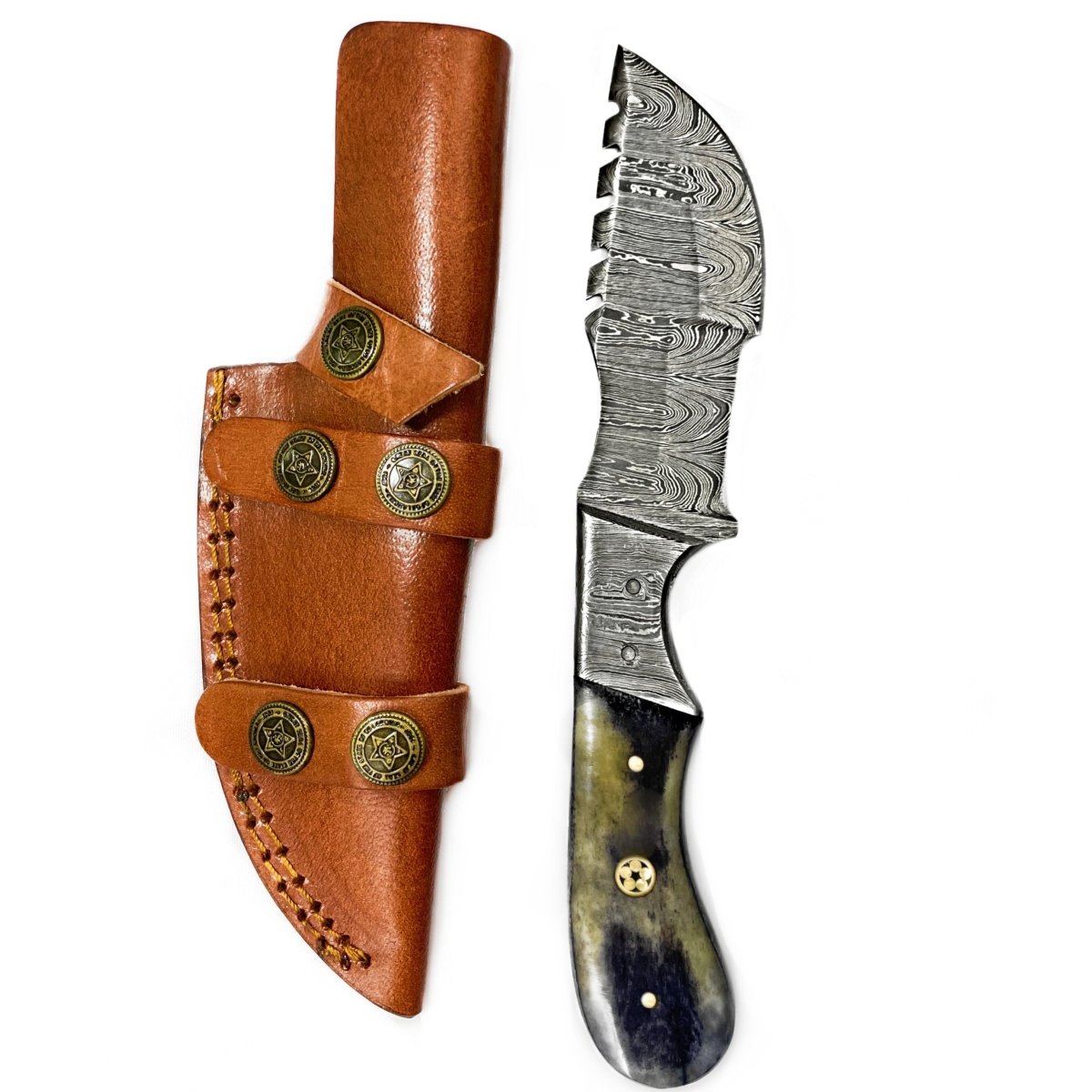 Unique Personalized Compact Tracker Customized Damascus Knife Gifts for Men by Groovy Guy