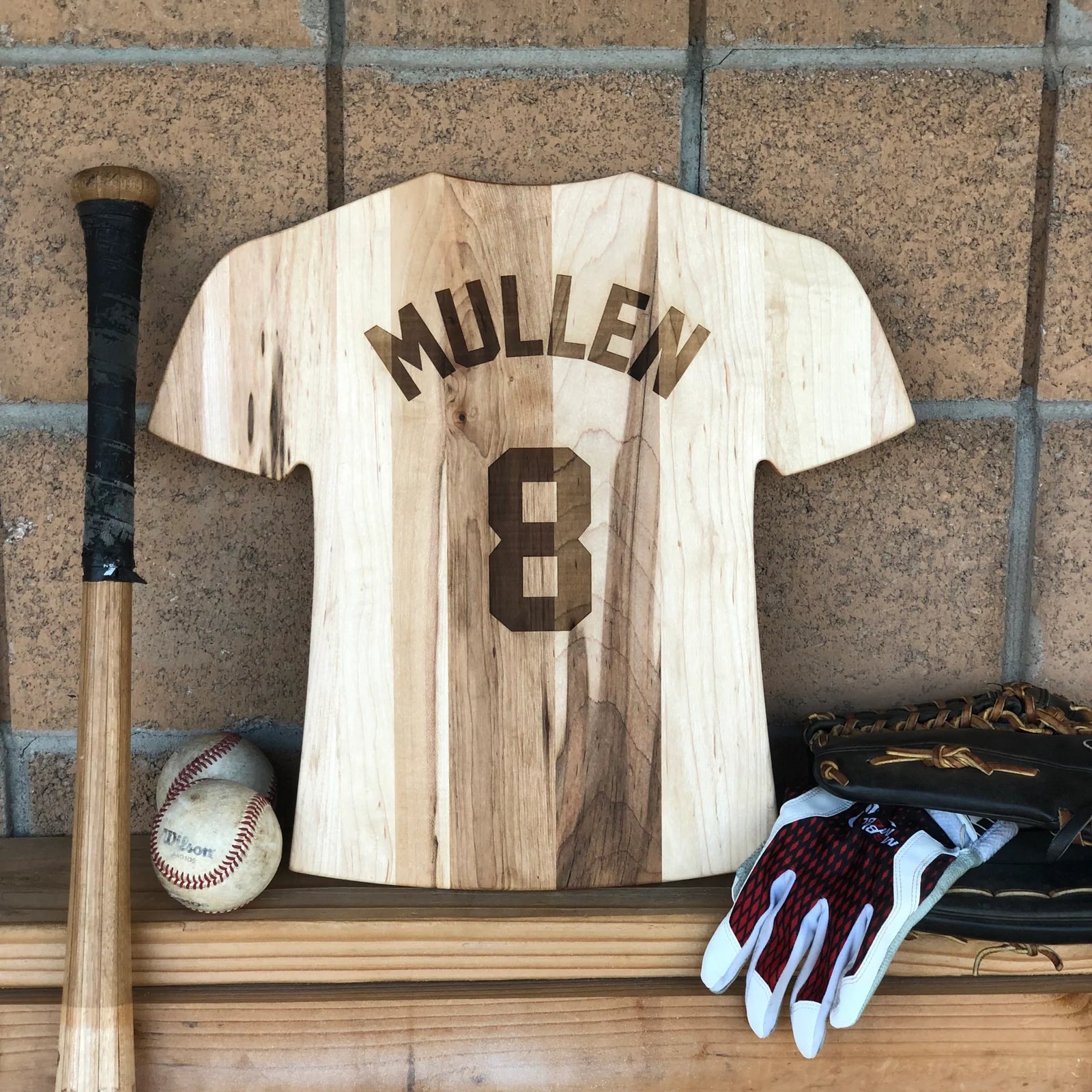 Unique Personalized Custom Jersey Cutting Board Customized Baseball Gifts for Men by Groovy Guy