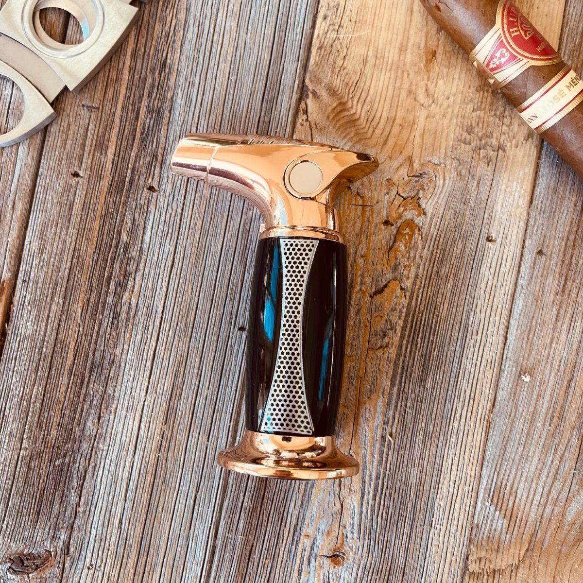 Engraved Triple Torch Cigar Lighter Personalized Cigar Accessory with