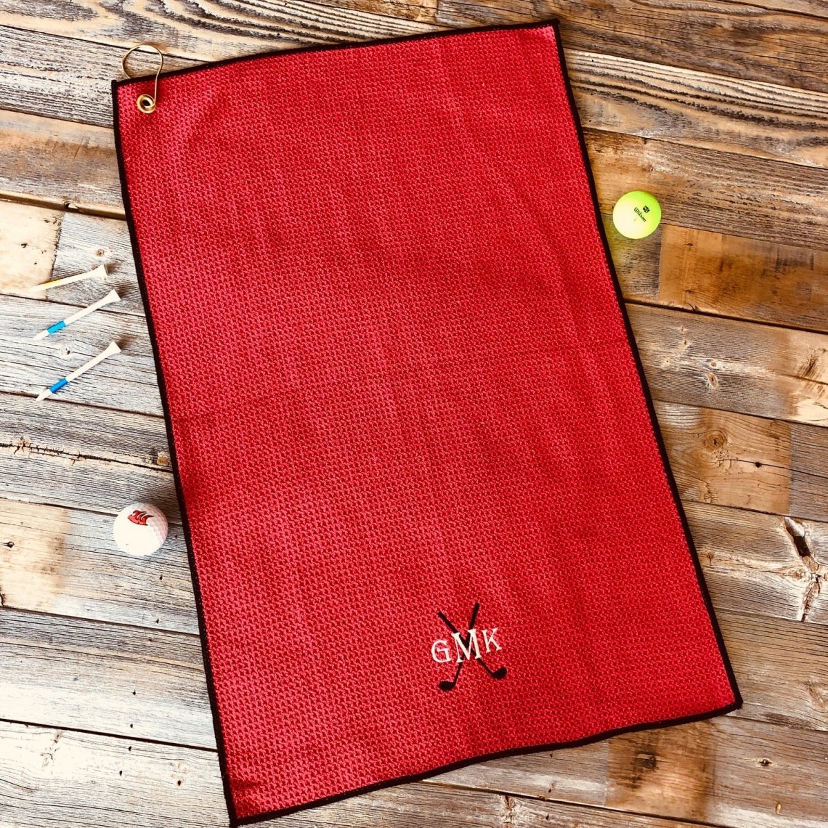 Unique Personalized Tee Time Custom Waffle Towel Customized Golf Towel Gifts for Men by Groovy Guy