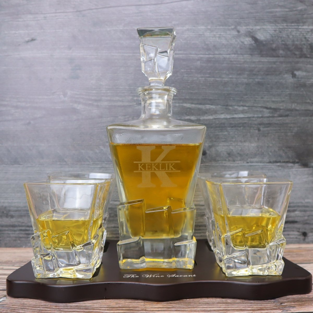 Glacial Custom Engraved Decanter Set