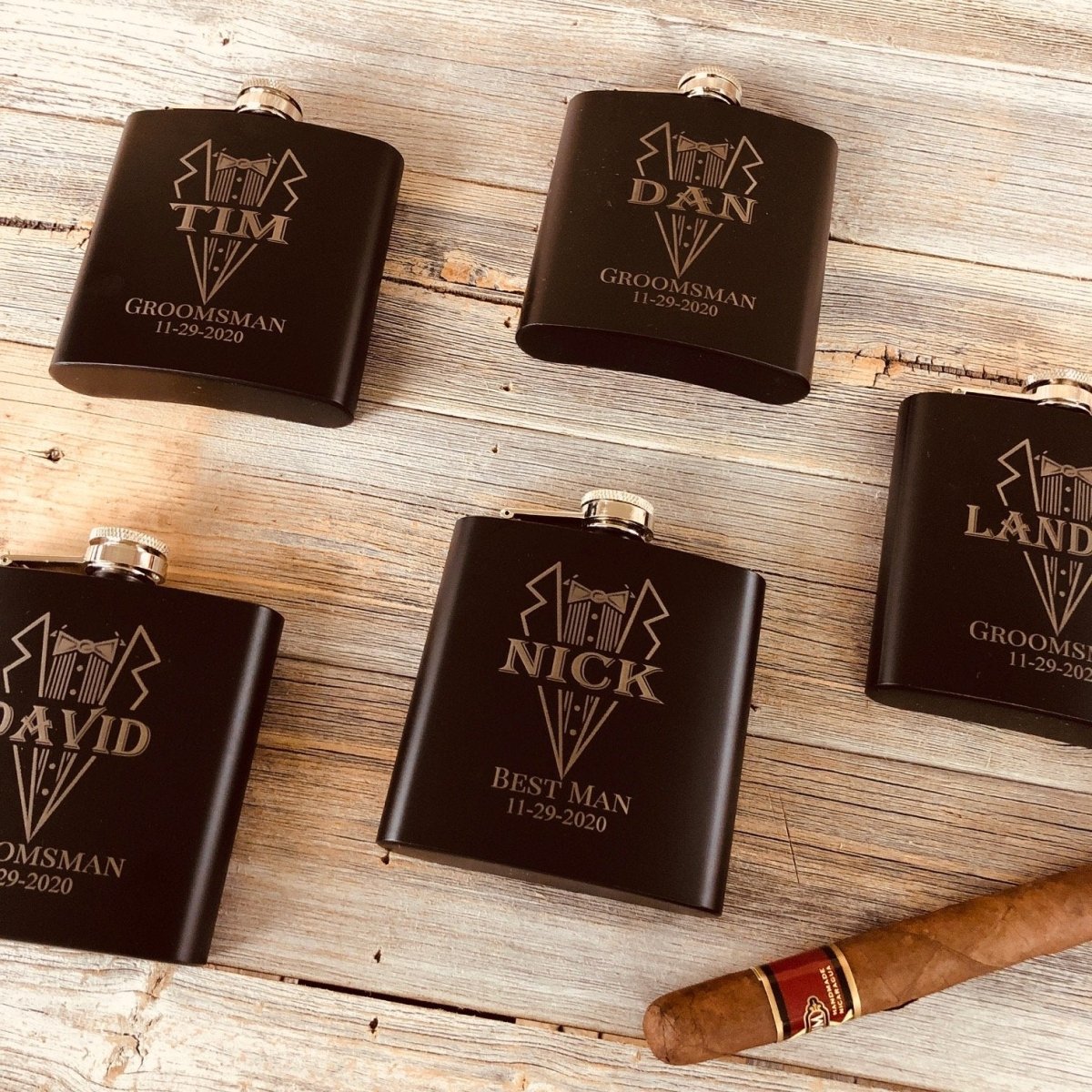 Unique Personalized Slick Rick Groomsmen Flasks Customized Groomsman Gifts Gifts for Men by Groovy Guy