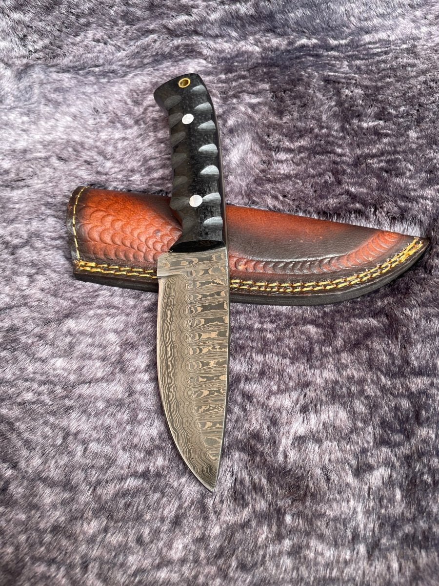 Unique Personalized Black Micarta Damascus Customized Damascus Knife Gifts for Men by Groovy Guy