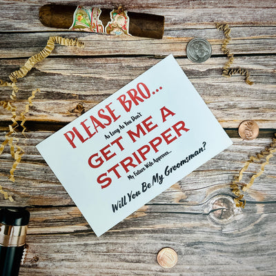Strippers Allowed Groomsmen Proposal Card