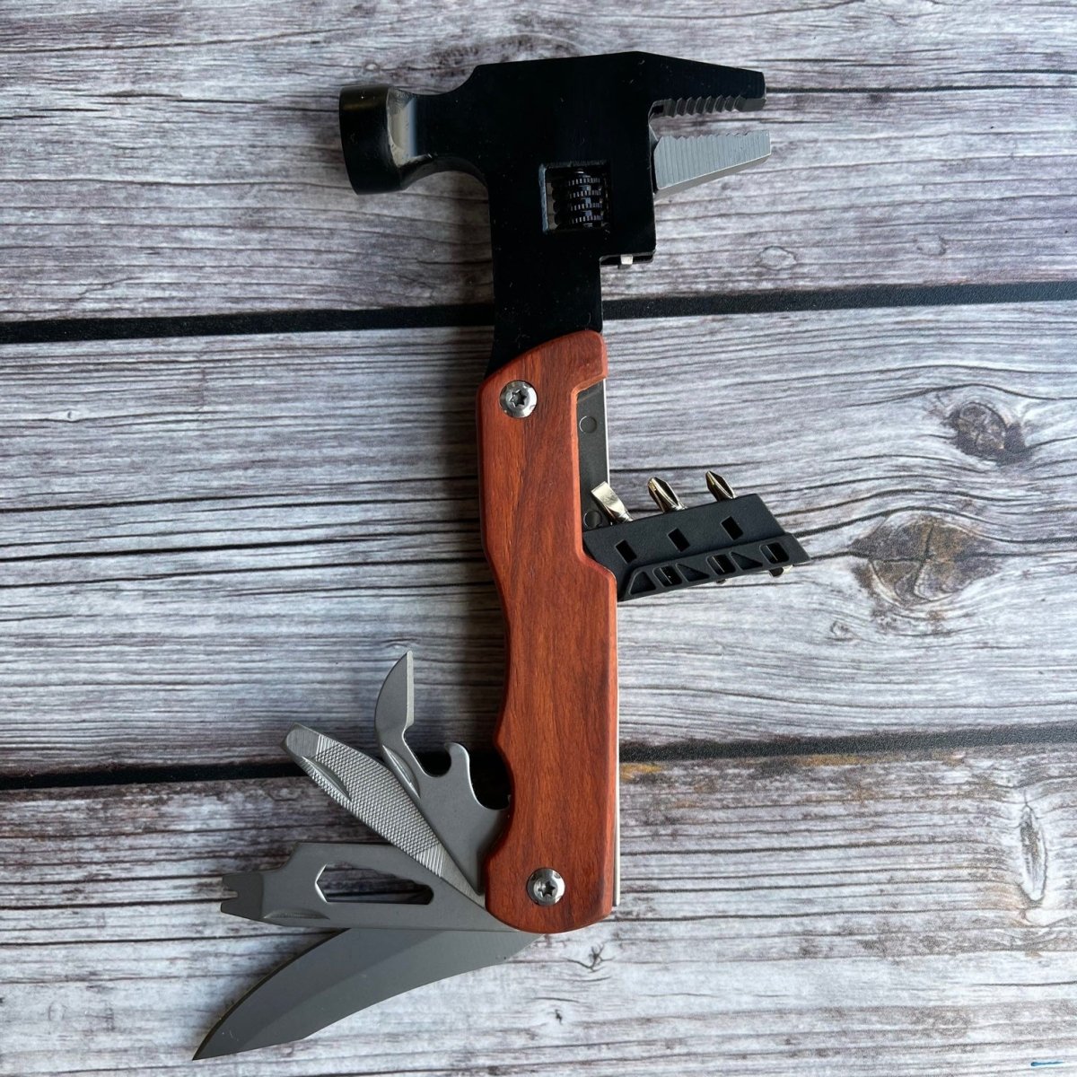 Engraced multi tool with all tools opened