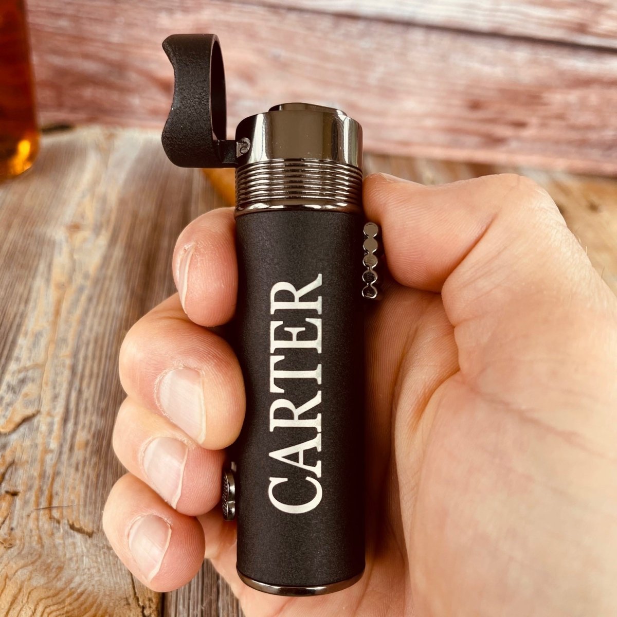 Unique Personalized Triple Threat Personalized Cigar Lighter Customized Cigar Gifts for Men by Groovy Guy