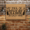 Bamboo Leather Wall Decor With I Can Balance My Beer Design