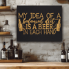 Black Gold Leather Wall Decor With I Can Balance My Beer Design