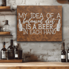 Rustic Silver Leather Wall Decor With I Can Balance My Beer Design