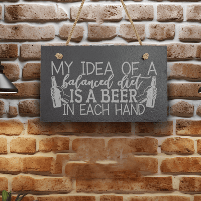 I Can Balance My Beer Slate Wall Decor
