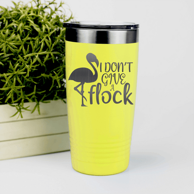 Yellow funny tumbler I Dont Give A Flock