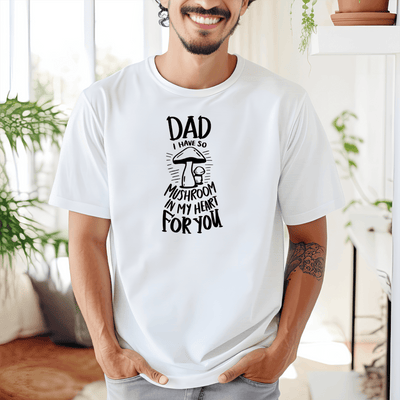 White Mens T-Shirt With I Got Mushroom In My Heart Design
