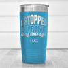 Light Blue Retirement Tumbler With I Just Dont Care Design