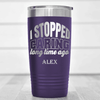 Purple Retirement Tumbler With I Just Dont Care Design