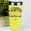 Yellow Retirement Tumbler With I Just Dont Care Design