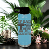 Light Blue Fathers Day Water Bottle With If Dad Cant Fix It Design