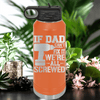 Orange Fathers Day Water Bottle With If Dad Cant Fix It Design
