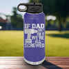 Purple Fathers Day Water Bottle With If Dad Cant Fix It Design