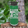 Green Fathers Day Water Bottle With If Grandpa Cant Fix It Design