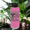 Pink Fathers Day Water Bottle With If Grandpa Cant Fix It Design
