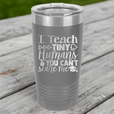 Funny Im A Teacher You Cant Scare Me Ringed Tumbler