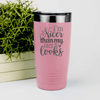 Salmon funny tumbler Im Nicer Than My Face Looks