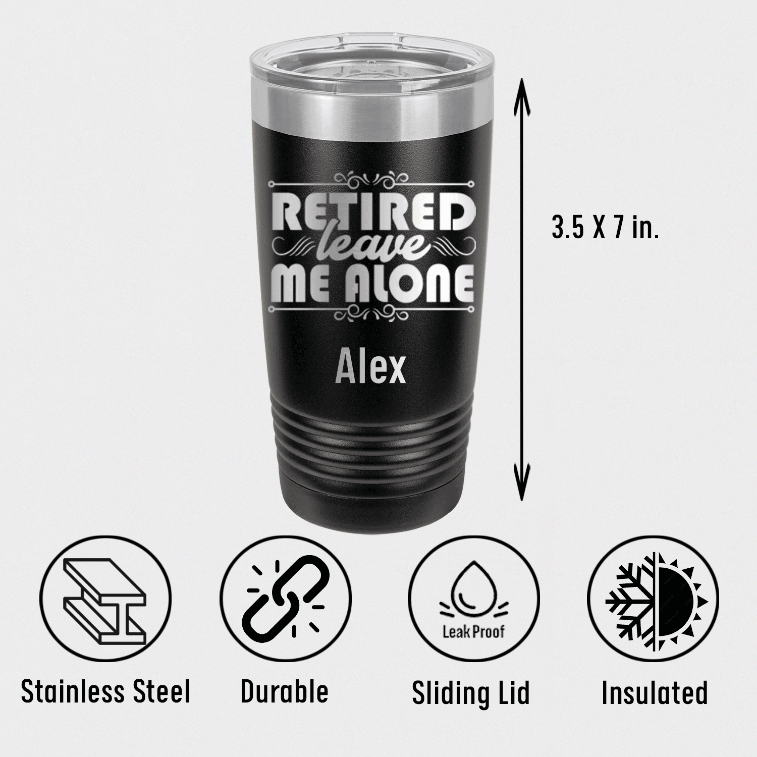 Unique Personalized Im Retired Leave Me Alone Tumbler Customized Retirement Tumblers Gifts for Men by Groovy Guy