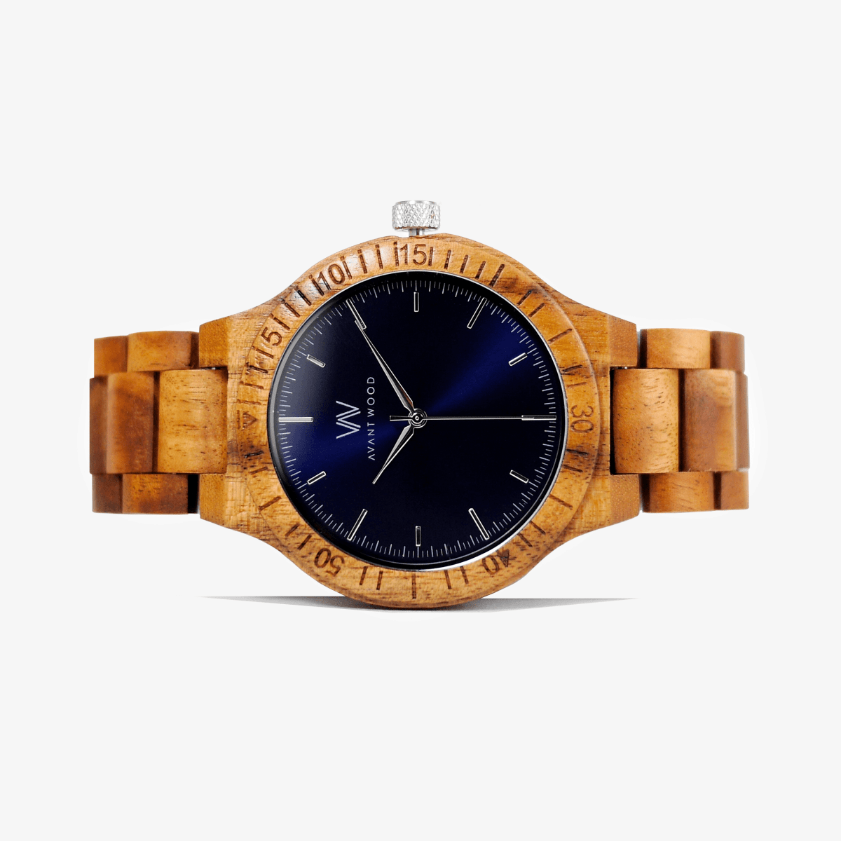 Unique Personalized Navy Rose Wood Watch Customized Watches Gifts for Men by Groovy Guy