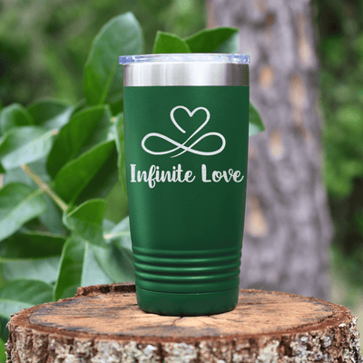 Green Valentines Day Tumbler With Infinite Love Design