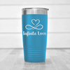 Light Blue Valentines Day Tumbler With Infinite Love Design