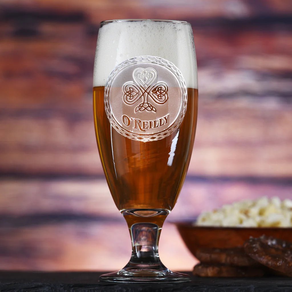 Unique Personalized Irish Goblet Chalice Customized Drinking Glass Gifts for Men by Groovy Guy