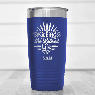 Blue Retirement Tumbler With Its Time To Kick Back Design