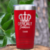 Red Retirement Tumbler With Jobless Queen Design