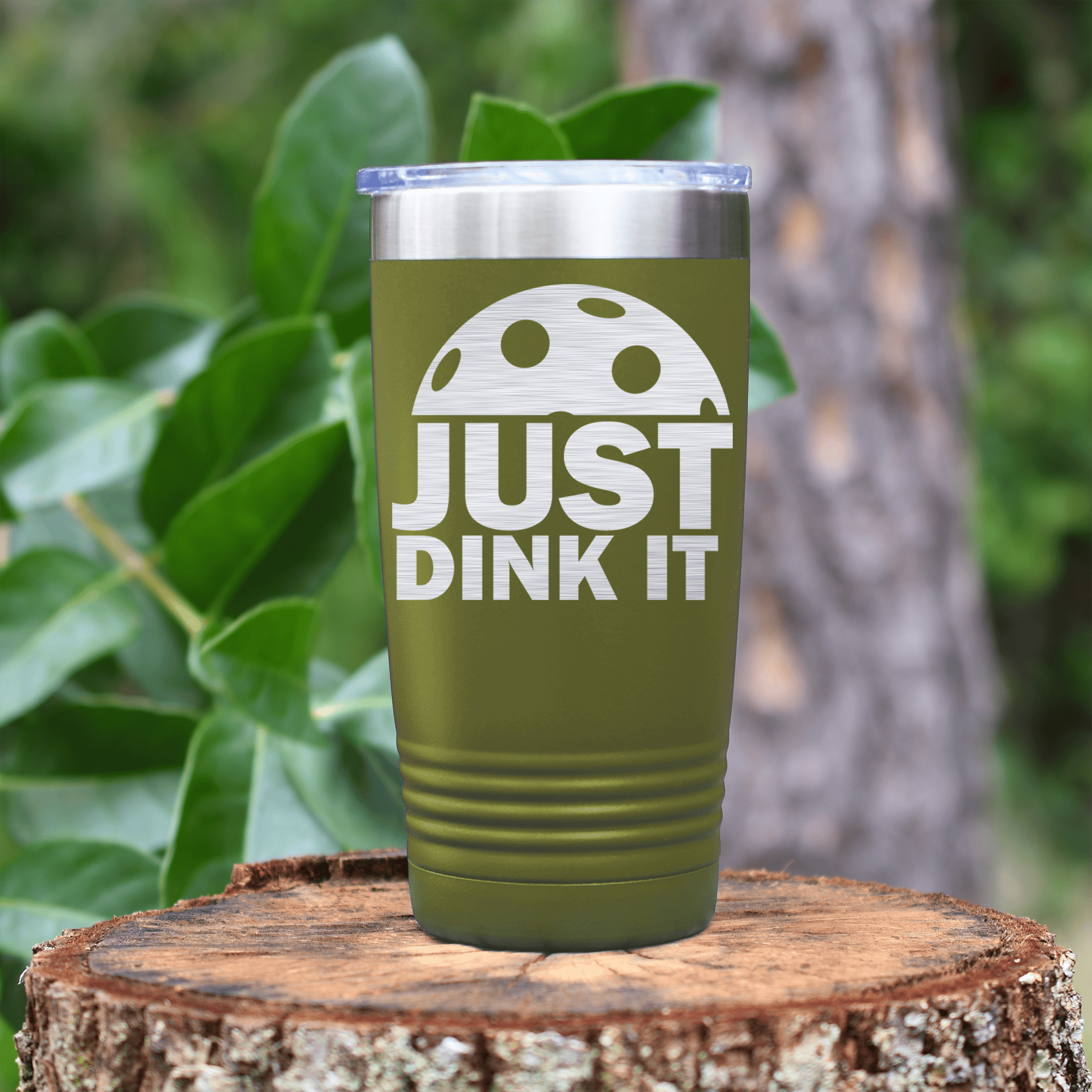 Military Green pickelball tumbler Just Dink It